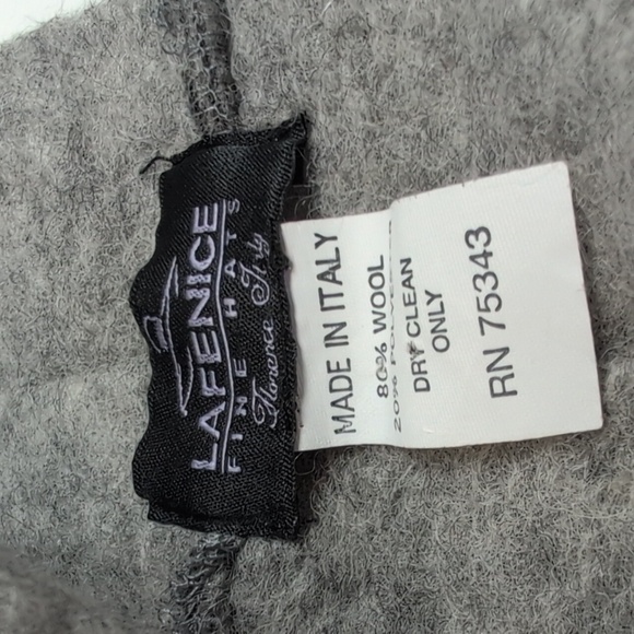 La Fenice Made In Italy Wool Marled Gray Red Headband with Floral Detail O/S EUC - Picture 3 of 4